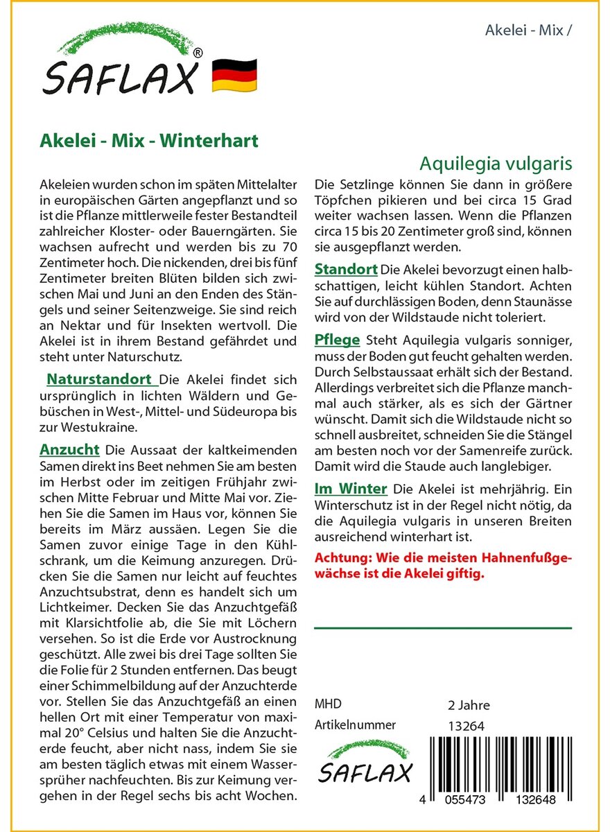 PFLANZENSAMEN AKELEI-MIX Bild 2