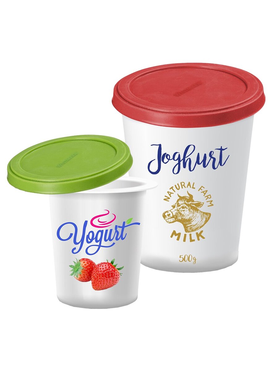 2 FRISCHHALTEDECKEL F. JOGHURT BECHER ETC., RUND, 10 UND 8 CM Bild 2