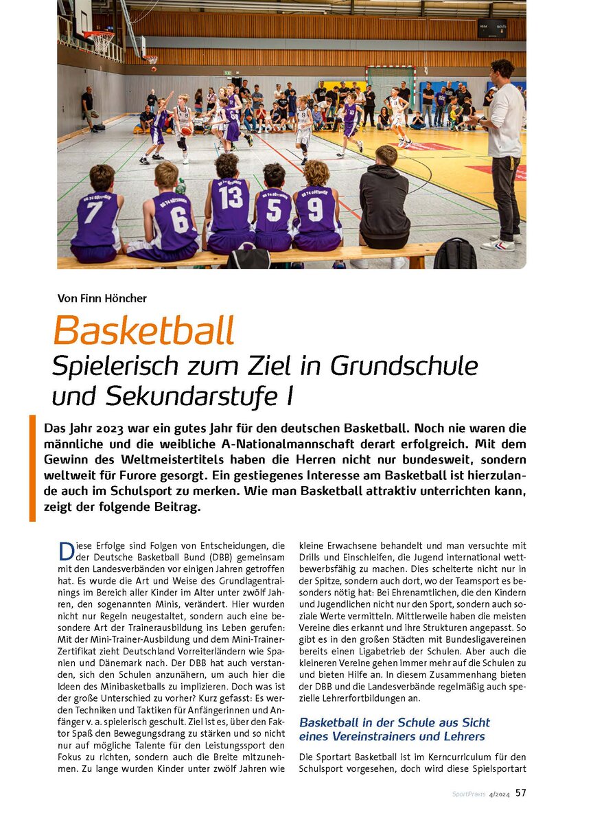 BASKETBALL SPIEL. ZUM ZIEL IN DER GRUND- SCHULE UND SEK I