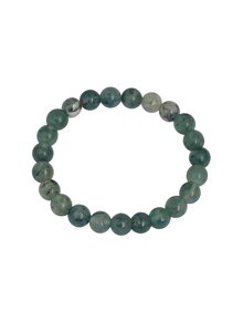 Auf diesem Bild sehen Sie das Produktbild für ARMBAND MOOSACHAT KUGELN 8 MM