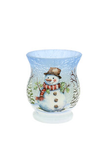 Auf diesem Bild sehen Sie das Produktbild für GLAS-WINDLICHT SCHNEEMANN